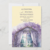 Rustic Cottage Paarse Lavender Wedding Kaart (Voorkant)