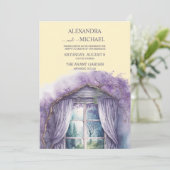 Rustic Cottage Paarse Lavender Wedding Kaart (Staand voorkant)