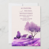 Rustic Cottage Paarse Lavender Wedding Kaart (Voorkant)
