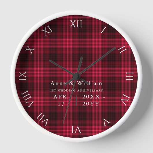 Rustic Cottage Red Tartan 1st Wedding Jubileum (Voorkant)