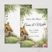 Rustic Cottage Wildflower Save the Date vertaling (Voorkant / Achterkant)