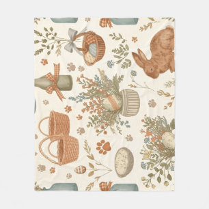 Rustic Cottagecore Pasen Boerderij Konijn Bloem Fleece Deken