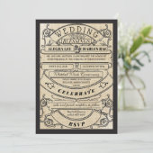 Rustic Cottcore Typography Ticket Wedding Kaart (Staand voorkant)