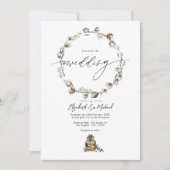Rustic Cotton Lavender Country Barn Weduwfoto Kaart (Voorkant)