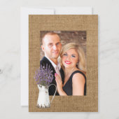 Rustic Cotton Lavender Country Barn Weduwfoto Kaart (Achterkant)