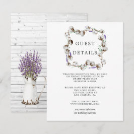 Rustic Cotton Lavender Wedding Guest - Gegevens Informatiekaartje