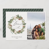 Rustic Cotton Pine Cone met kerstmis  Feestdagenkaart (Voorkant / Achterkant)