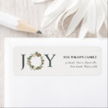 Rustic Cotton Pine Joy Kerstmis Wreatadres Etiket<br><div class="desc">Als u nog meer aanpassingen nodig hebt,  kunt u mij op yellowfebstudio@gmail.com vrij klikken.</div>