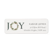 Rustic Cotton Pine Joy Kerstmis Wreatadres Etiket (Voorkant)