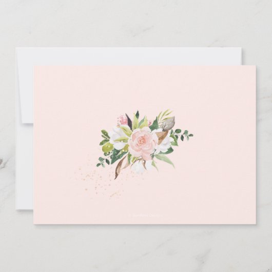 Rustic Cotton Roos Magnolia Rehearsal Dinner Kaart (Achterkant)