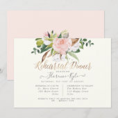 Rustic Cotton Roos Magnolia Rehearsal Dinner Kaart (Voorkant / Achterkant)