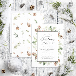 Rustic Cotton Winter Greenery Kerstfeest Kaart