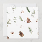 Rustic Cotton Winter Greenery Wreath Holiday Kaart (Achterkant)