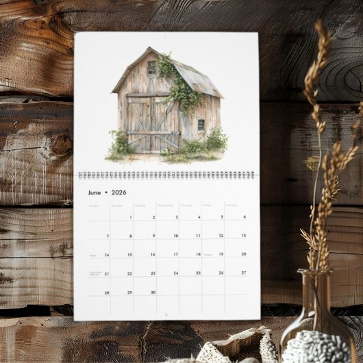 Rustic Country 12 verschillende schuren gepersonal Kalender