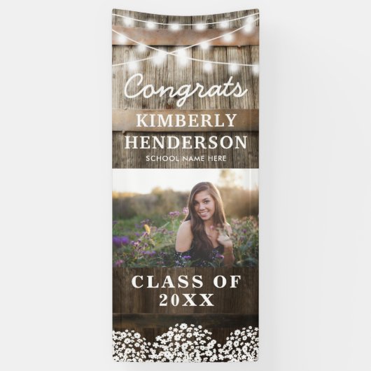 Rustic Country 2023 Afstuderen Foto deur Spandoek (Verticaal)