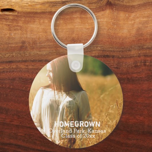Rustic Country Afstuderen Foto Klasse 20XX Sleutelhanger (Achterkant)