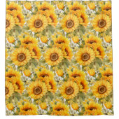 Rustic Country Americana Sunflower Shower Curtains Douchegordijn (Voorkant)