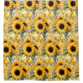 Rustic Country Americana Sunflower Shower Curtains Douchegordijn (Voorkant)