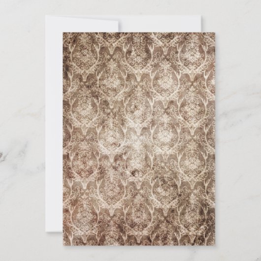 Rustic Country Antler + Lace Wedding Invitations Kaart (Achterkant)