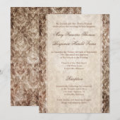 Rustic Country Antler + Lace Wedding Invitations Kaart (Voorkant / Achterkant)