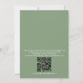 Rustic Country Art Line Elegant QR Code Wedding Kaart (Achterkant)