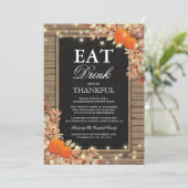 Rustic Country Autumn Herfst Harvest Thanksgiving Kaart (Staand voorkant)