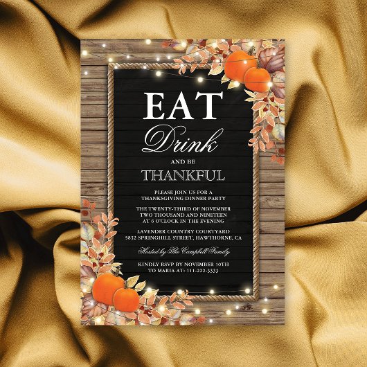 Rustic Country Autumn Herfst Harvest Thanksgiving Kaart