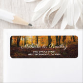 Rustic Country Autumn Herfst Woodland Wedding Etiket (Insitu)
