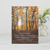 Rustic Country Autumn Herfst Woodland Wedding Kaart (Staand voorkant)