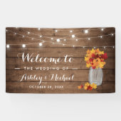 Rustic Country Autumn laat strijkveldenweddenschap Spandoek (Horizontaal)
