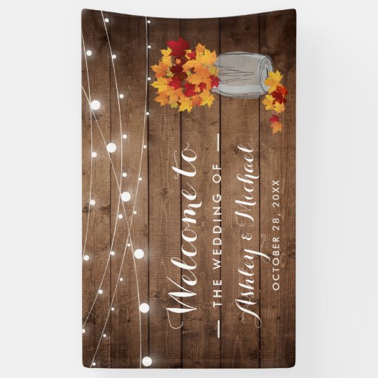 Rustic Country Autumn laat strijkveldenweddenschap Spandoek (Verticaal)