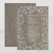 Rustic Country Baby's Breath Engagement Party Kaart (Voorkant / Achterkant)