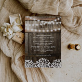 Rustic Country Baby's Breath String Lights Wedding Kaart