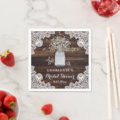 Rustic Country Baby's Breath Wood Vrijgezellenfees Servet (Insitu)