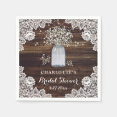 Rustic Country Baby's Breath Wood Vrijgezellenfees Servet (Voorkant)