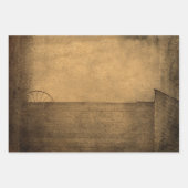 Rustic Country Barn Brown Sepia  textuur Inpakpapier Vel (Voorkant)