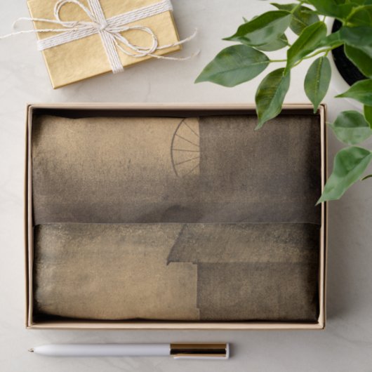 Rustic Country Barn Brown Sepia  textuur Tissuepapier (Geschenk)