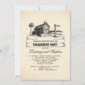 Rustic Country Barn Engagement Party Uitnodigingen (Voorkant)