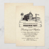 Rustic Country Barn Engagement Party Uitnodigingen (Voorkant / Achterkant)