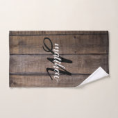 Rustic Country Barn Farmhouse Monogramme Name Bad Handdoek (Handdoek)