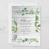 Rustic Country Barn Greenery Wedding Foto Kaart (Voorkant)