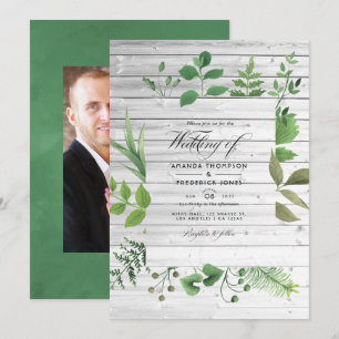 Rustic Country Barn Greenery Wedding Foto Kaart