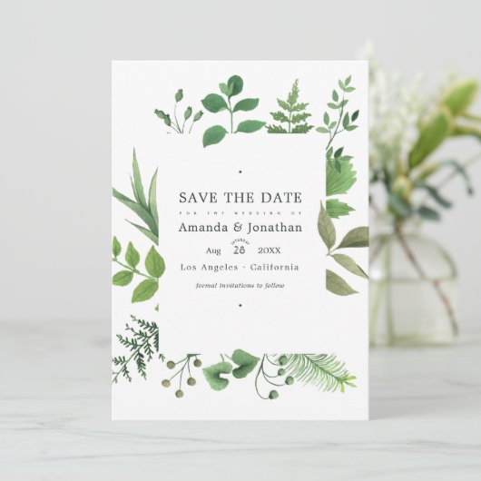 Rustic Country Barn Greenery Wedding Foto Save The Date (Staand voorkant)