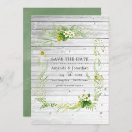 Rustic Country Barn Greenery Wedding Foto Save The Date