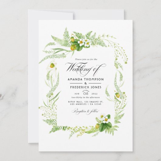 Rustic Country Barn Greenery Wedding Photo Invitat Kaart (Voorkant)