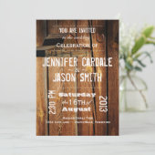 Rustic Country Barn Hoefijzer Wedding Invitations Kaart (Staand voorkant)