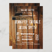 Rustic Country Barn Hoefijzer Wedding Invitations Kaart (Voorkant / Achterkant)