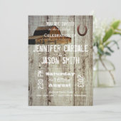 Rustic Country Barn Hoefijzer Wedding Invitations Kaart (Staand voorkant)