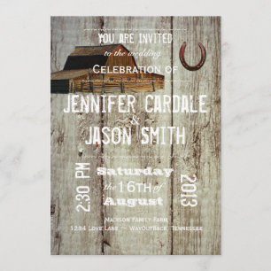Rustic Country Barn Hoefijzer Wedding Invitations Kaart