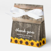 Rustic Country Barn Sunflower Wedding Bedankdoosjes (Voorkant Zijde)